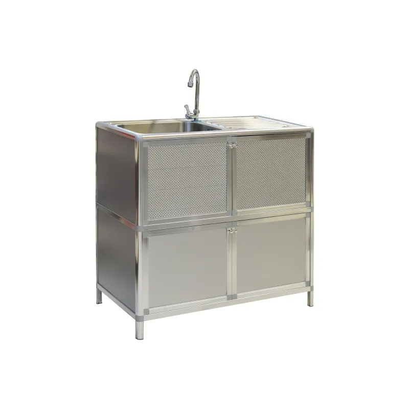 CTX CABINET CSN0102021-KTAC-9084 ALUMINUM ALUMINUM TUBE AND COMPOSITE PANEL WITH STAINLESS STEEL SINK AND FAUCET WITH SINK AND FAUCET