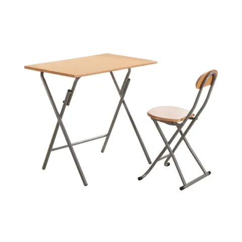 CTX TABLE AND CHAIR TCCN1021-KT008 BEIGE PRE COATED TUBE WITH PLASTIC BASKET FOLDING PLAIN