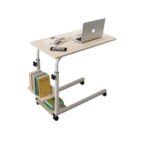 CTX SIDE TABLE SCN1021-KTCD-8535 WHITE PRE COATED TUBE WITH MDF BOARD TOP ADJUSTABLE LEG PLAIN