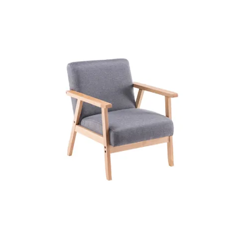 CTX SOFA SCN0122-KTSF8061-1 GRAY SOLID WOOD FRAME, COTTON LINEN CLOTH, N=BUILT-IN SPONGE ONE SEATER WITH ARM REST