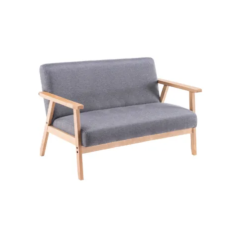 CTX SOFA SCN0122-KTSF8061-2 GRAY SOLID WOOD FRAME, COTTON LINEN CLOTH, N=BUILT-IN SPONGE TWO SEATERS WITH ARM REST