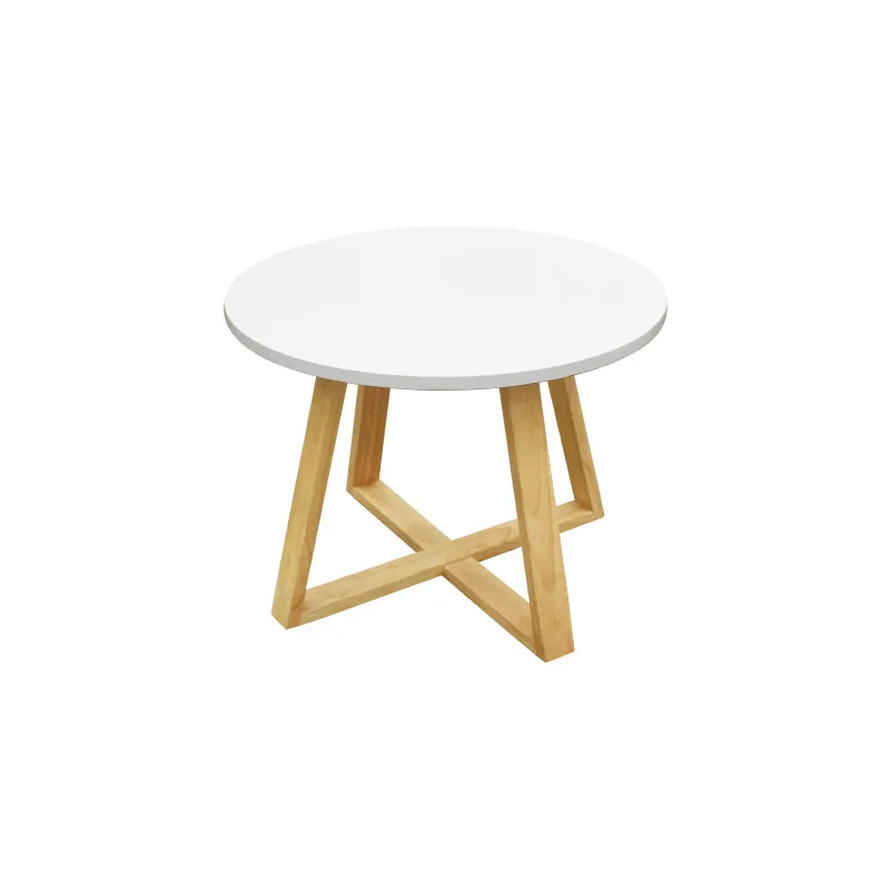 CTX CENTER TABLE CCN0122-KTTB8067 WHITE MDF BOARD, RUBBER WOODEN LEG ROUND