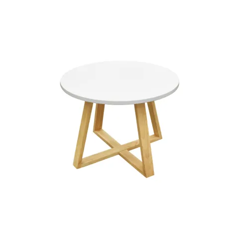 CTX CENTER TABLE CCN0122-KTTB8067 WHITE MDF BOARD, RUBBER WOODEN LEG ROUND