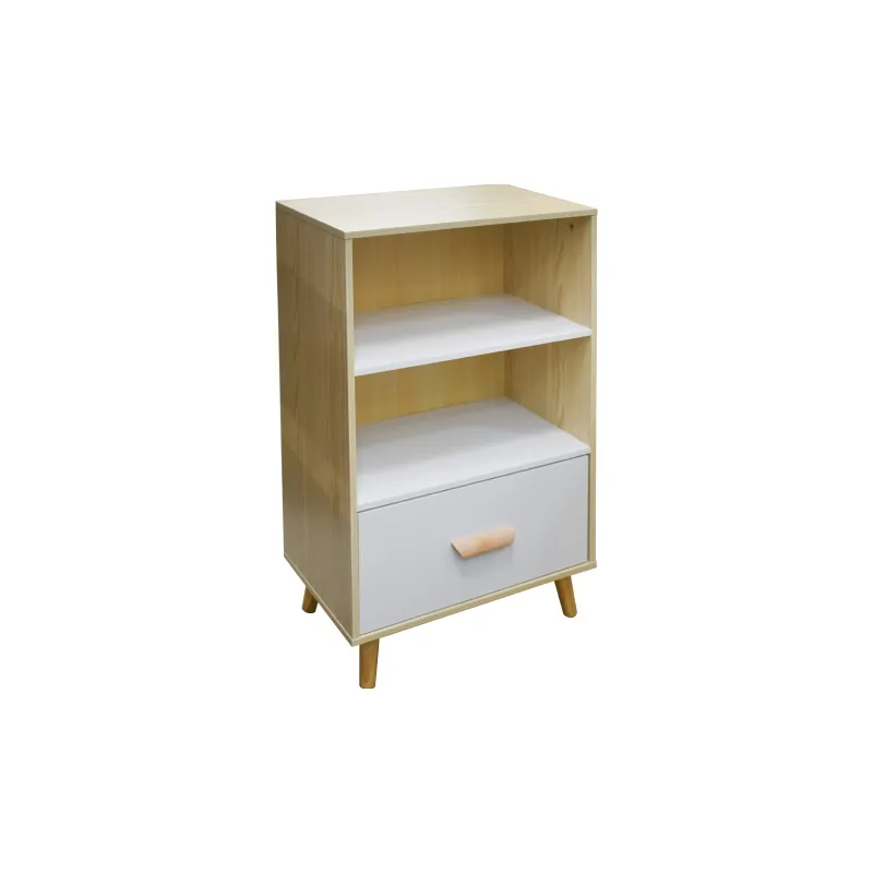 CTX SHELVE SCN0122-KTST-5701W BEECH AND WHITE MDF BOARD MELAMINE TREATMENT 3 LAYERS STORAGE SHELF PLAIN