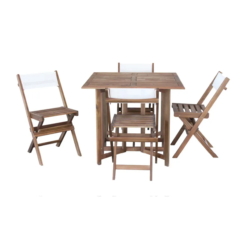 ACACIA NON-FSC FOLDING MTT-01 OIL NATURAL SQUARE TABLE WITH BACKREST CHAIRS