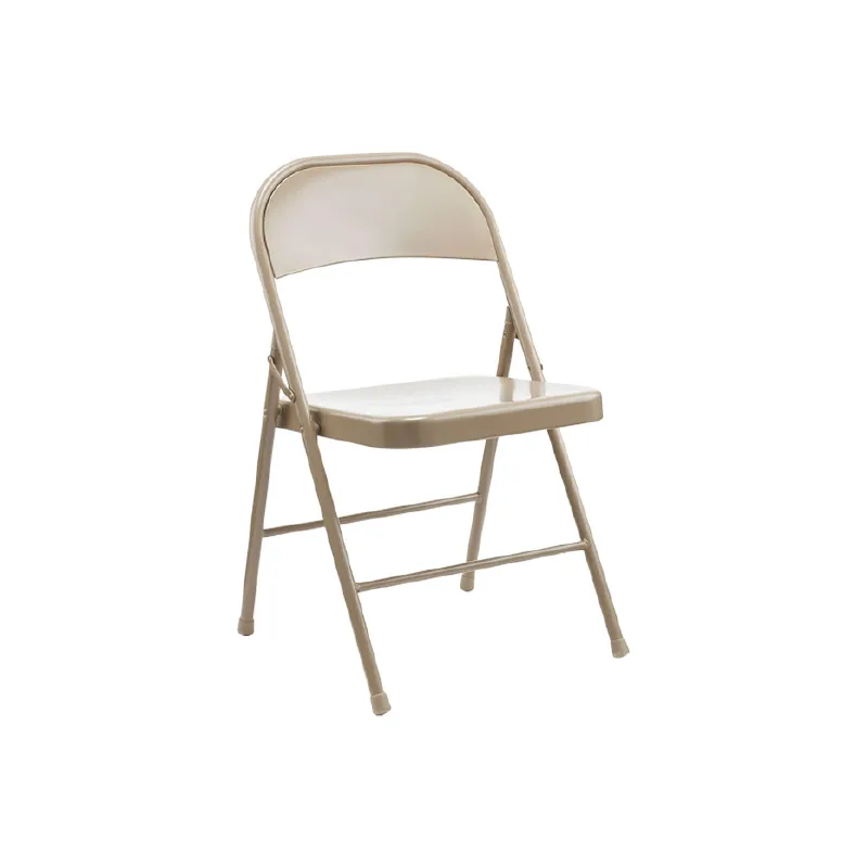 FOLDING POWDER COATING/BEIGE SQUARE TABLE WITH BACKREST CHAIRS STEEL+PLASTIC
