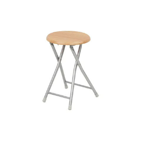 CTX CHAIR SCH0722- SC22011LB POWDER COATING/SILVER+BIRCH STEEL+MDF WITH PVC+PLASTIC FOLDING STOOL
