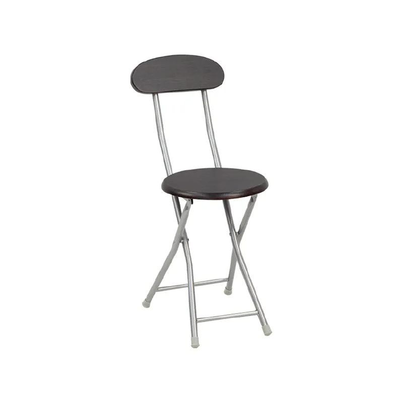 FOLDING POWDER COATING/SILVER+WALNUT SQUARE TABLE WITH BACKREST CHAIRS STEEL+MDF WITH PVC+PLASTIC