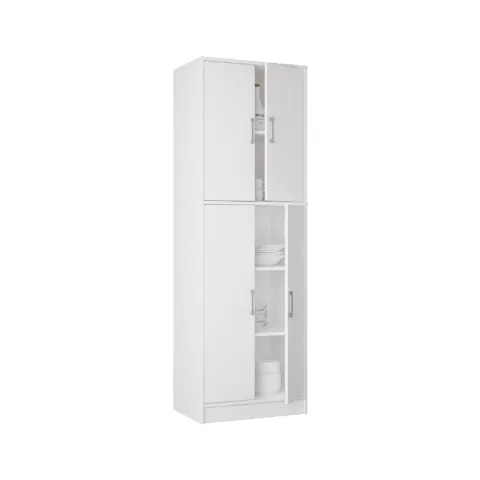 CTX PANTRY CABINET CCS0822-2623WH WHITE PARTICLE BOARD WITH PU PAPER 4 DOORS