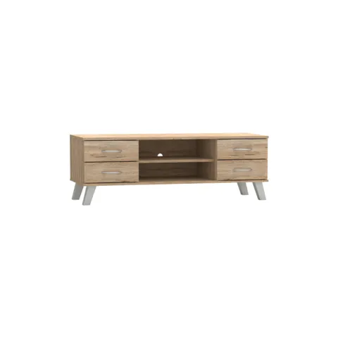 CTX TV RACK RCF0922-26_0001 NATURAL OAK CHIPBOARD 4 DRW,4 LEGS