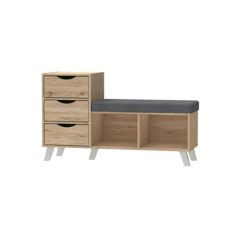 CTX SHOE CABINET CCF0922-2558 NATURAL OAK CHIPBOARD 3DRW, 2 SHELVES