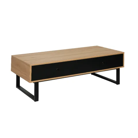 CTX CENTER TABLE HAMILTON TJC0623-CJ-2005 OAK & BLACK METAL +PARTICLE BOARD TWO DRAWERS