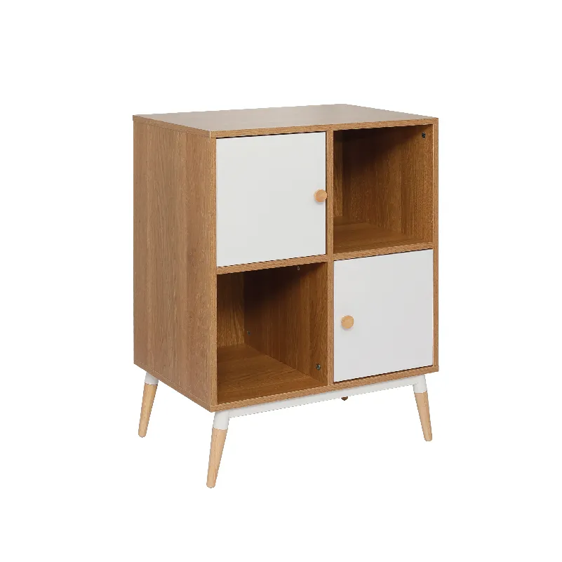 CTX SHELVES CLIFTON SJC0623-BS-1907 BEECH AND WHITE METAL +PARTICLE BOARD TWO DOORS