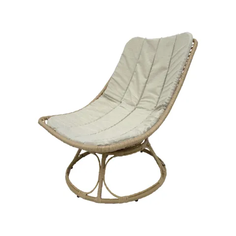 CTX SWIVEL CHAIR LEWIS SC10523-2-S3180-2 BEIGE IRON FRAME+ PE WICKER+ POLYESTER FABRIC