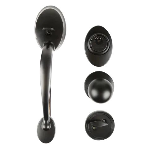 HAUSMANN HANDLESET LHS0922-82611 MATTE BLACK ZINC ALLOY ENTRANCE HANDLESET