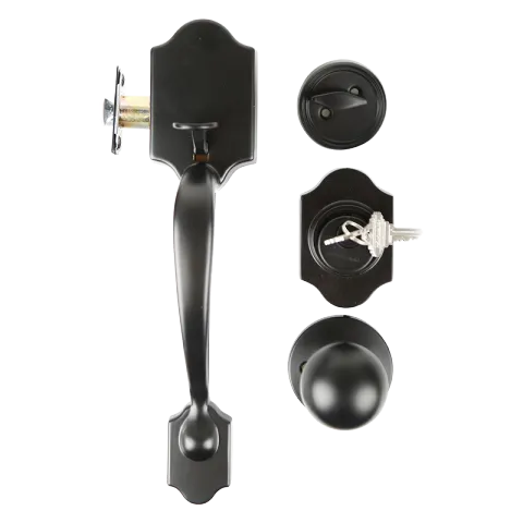 HAUSMANN HANDLESET LHS0922-83611 MATTE BLACK ZINC ALLOY SINGLE CYLINDER HANDLESET