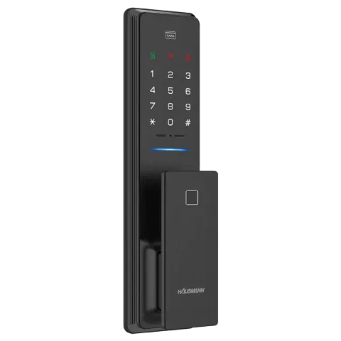 HAUSMANN DIGITAL DOOR LOCK DHM0224-7200FYSB BLACK ALUMINUM ALLOY DIE-CASTING, POLYCARBONATE ACRYLONITRILE BUTADIENE STYRENE STANDARD MODERN