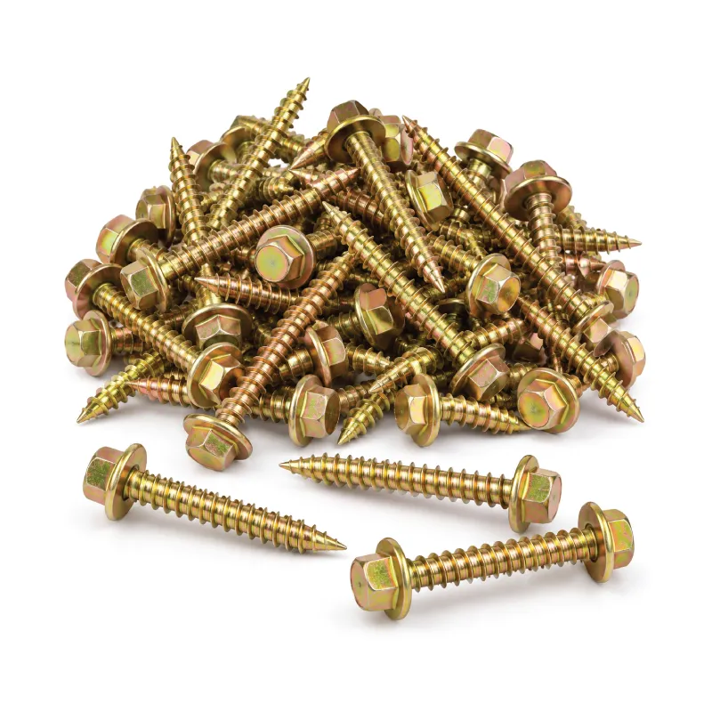 HAUSMANN HEX SCREW SHZ1024-#12x25mm ZINC YELLOW CARBON STEEL 100PCS/PACK FOR WOOD