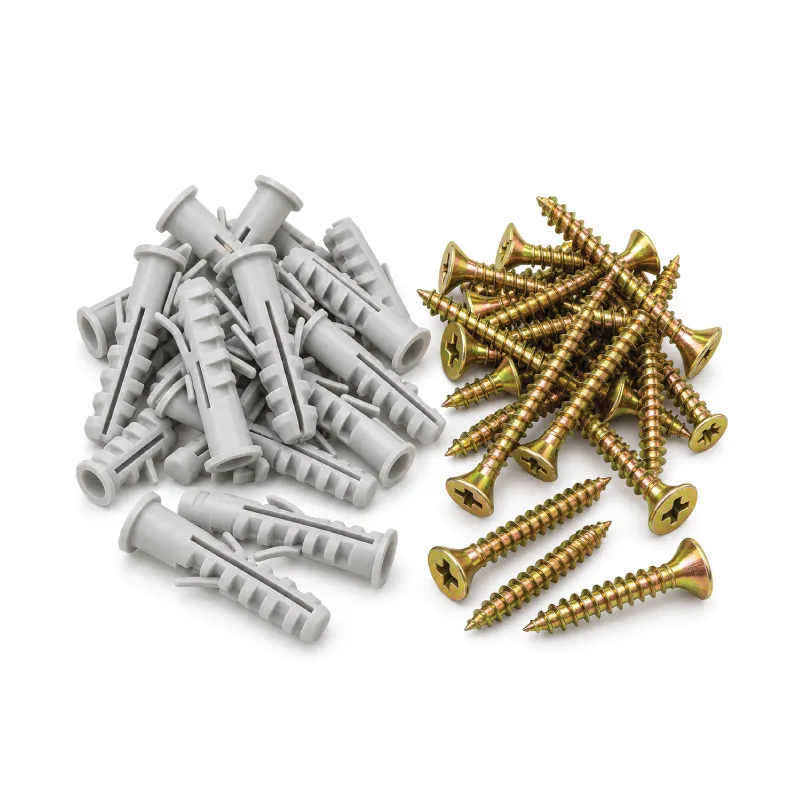 HAUSMANN SCREWS AND WALL PLUGS SWHZ0625-#6X30MM ZINC YELLOW PE+STEEL FLAT HEAD