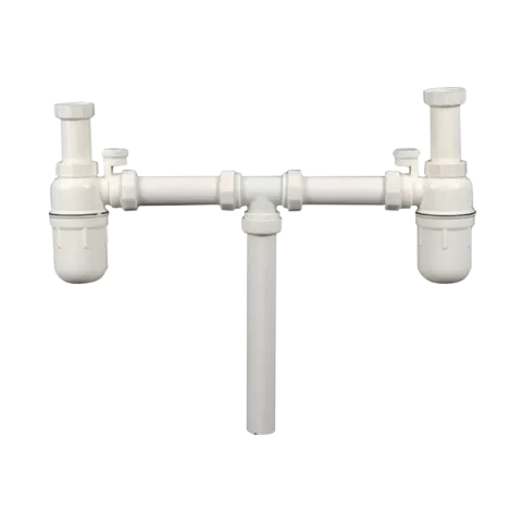 BREMEN HANG CABINET ZIRCON WHITE PVC DRAIN DOUBLE