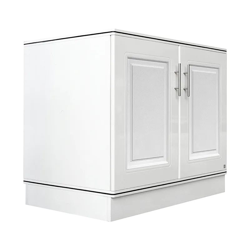 KING COUNTER CABINET PEARL WHITE PVC DOUBLE