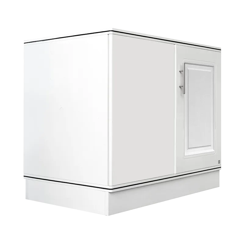 KING COUNTER CABINET PEARL WHITE PVC DOUBLE