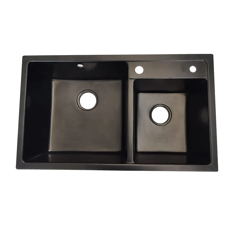 BREMEN QUARTZ SINK 8248QY BLACK QUARTZ DOUBLE BOWL