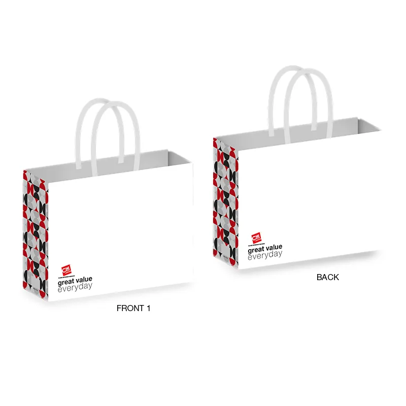 CITI SHOPPING BAG SCM1122-GEOMETRIC WHITE,GRAY,BLACK,RED PP NON WOVEN GEOMETRIC