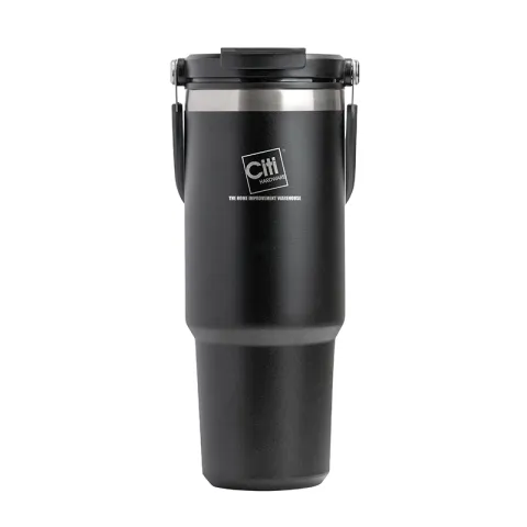 CITI VACUUM FLASK VCW0823-TCM-303 BLACK SS 304 W/ HANDLE