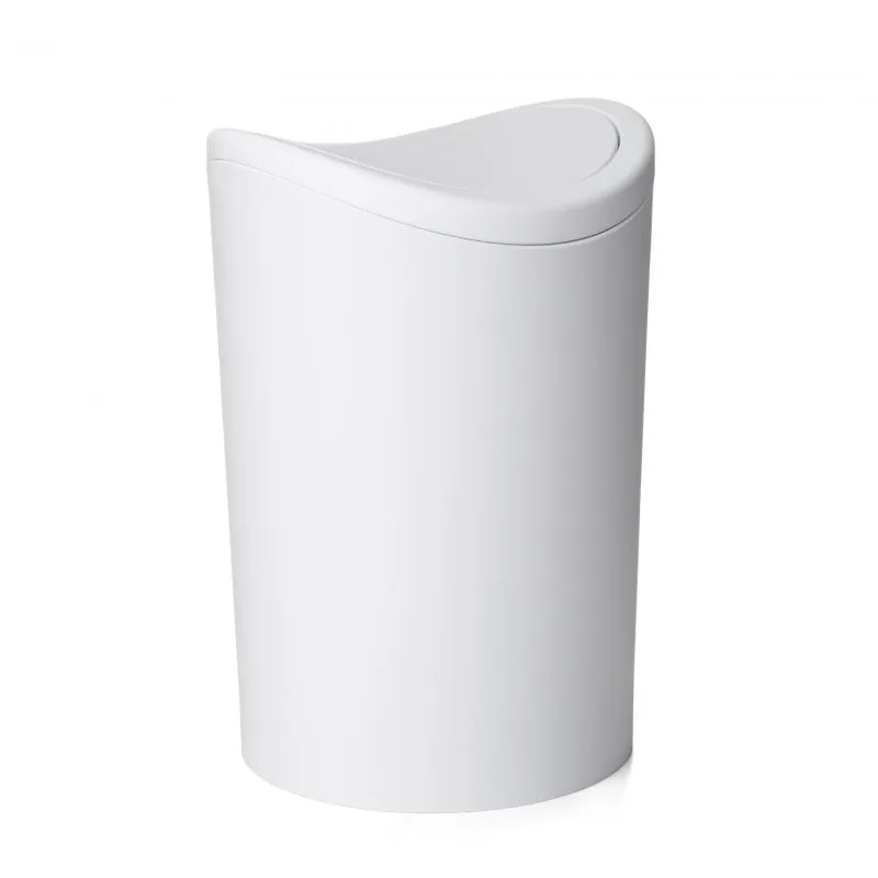 TATAY TRASH BIN 4470101 WHITE POLYPROPYLENE SWING 6 LITERS