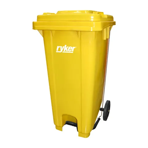 RYKER TRASH BIN XDL-120U-14 YELLOW PVC MOBILE PEDAL SQUARE