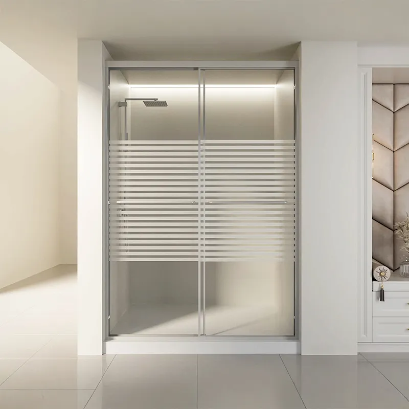 RAVONI SHOWER ENCLOSURE AMELIA SRR0824-DE-S722A CHROME GLASS+CHROME 20,000 CYCLES FOR ROLLER SLIDING FROSTED LINES