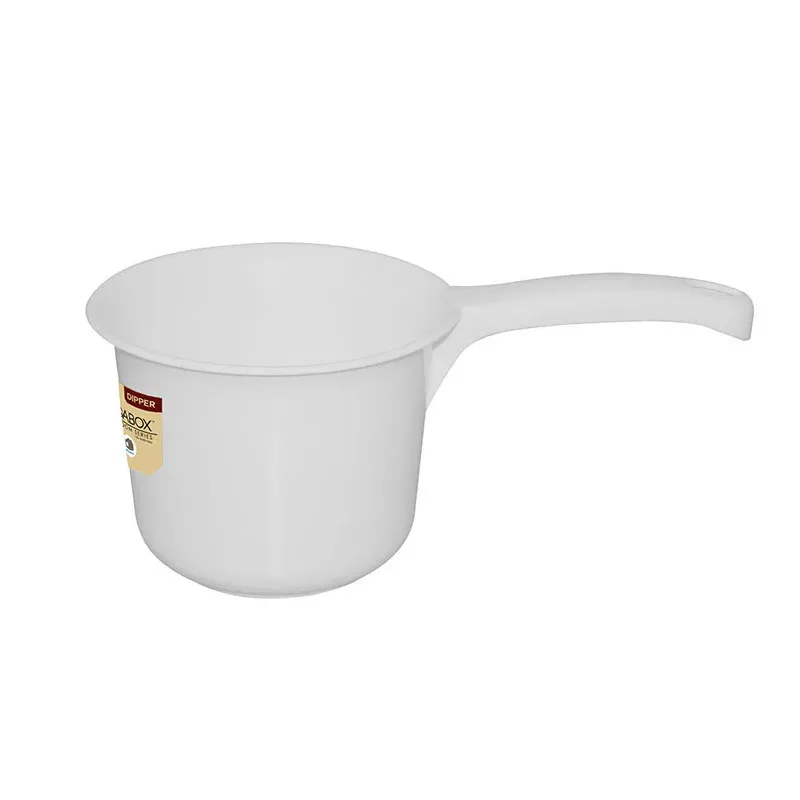 PLASTIC STORAGE WATER DIPPER WHITE