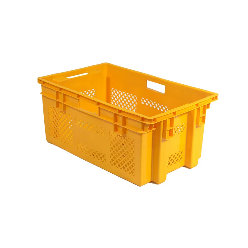 PLASTMANN CRATE VR1 YELLOW PLASTIC CRATE NESTABLE & STOCKABLE