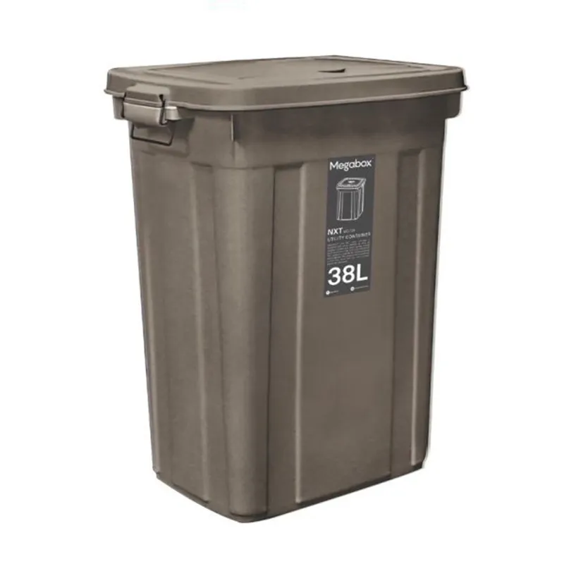 MEGABOX STORAGE BOX MG-724 38L BEIGE/GRAY PLASTIC RESINS UTILITY CONTAINER RECTANGULAR