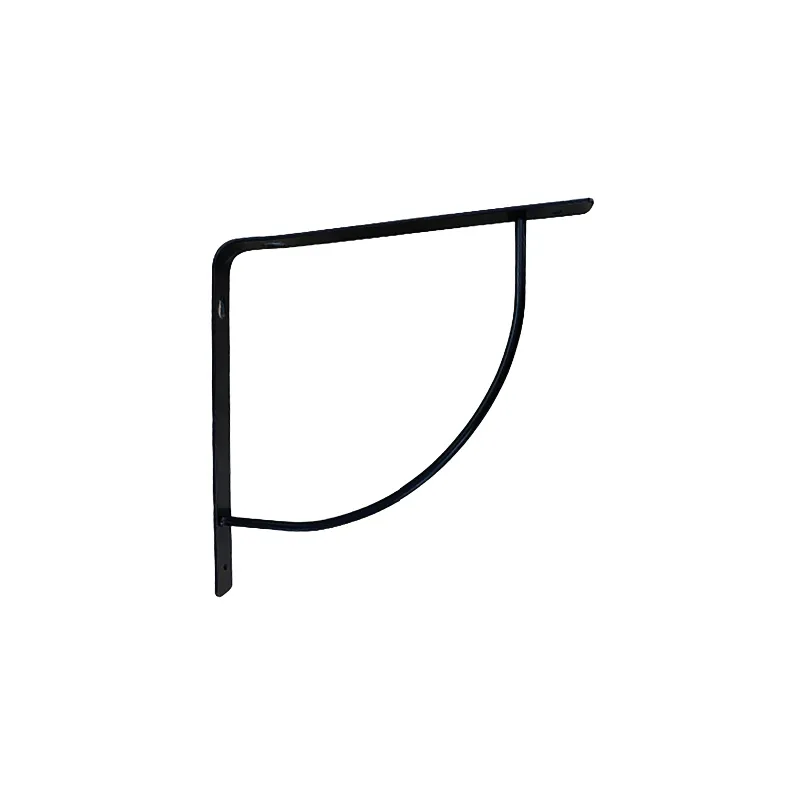 STACK SHELF BRACKET BSY092020-18B BLACK IRON BRACKET HALF-OVAL
