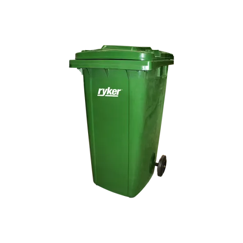 RYKER TRASH BIN XDL-120G-14 GREEN PLASTIC MOBILE PEDAL SQUARE
