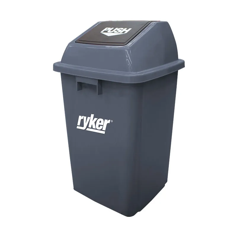RYKER TRASH BIN XDL-60B-6 GREY PLASTIC SWING SQUARE