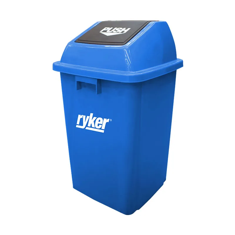RYKER TRASH BIN XDL-60B-6 BLUE PLASTIC SWING SQUARE