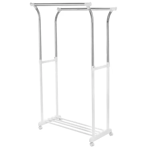 STACK HANGER CITI22A9PK-WH WHITE STEEL CLOTHES HANGER DOUBLE BAR