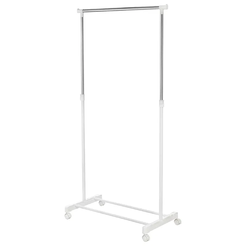 CLOTHES HANGER SINGLE BAR STEEL WHITE