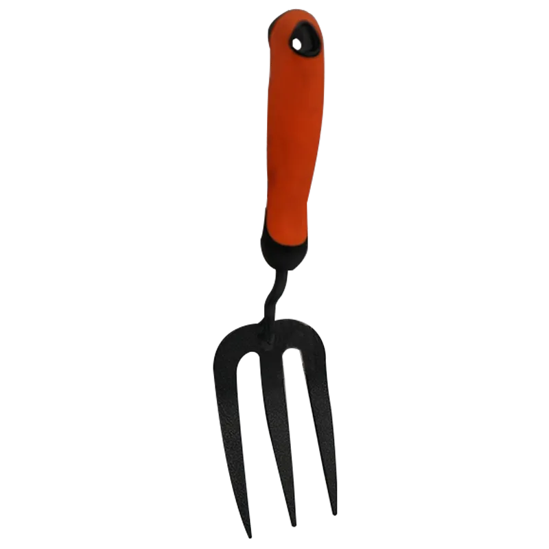 RYKER FORK FRG0825-GT966G STEEL ORANGE/BLACK CARBON STEEL BLADE WITH POWDER COATING, PP AND TPR GRIP