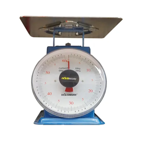 HAUSMANN WEIGHING SCALE SP-120KG BLUE STAINLESS STEEL PLATE 120KG DIAL SPRING FLAT PAN