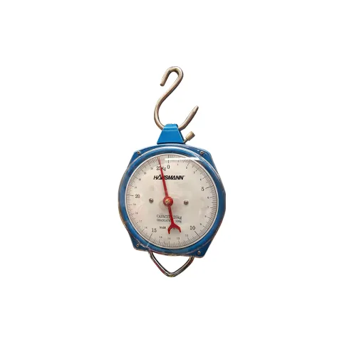 HAUSMANN WEIGHING SCALE NTA-25KG BLUE STAINLESS STEEL PLATE 25KG DIAL SPRING HANGING