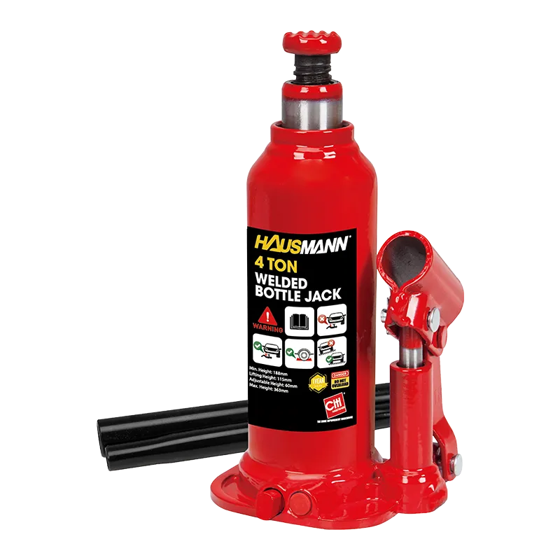HAUSMANN BOTTLE JACK JHB1021 TH90404X RED STEEL BASE 4TON HYDRAULIC WELDED