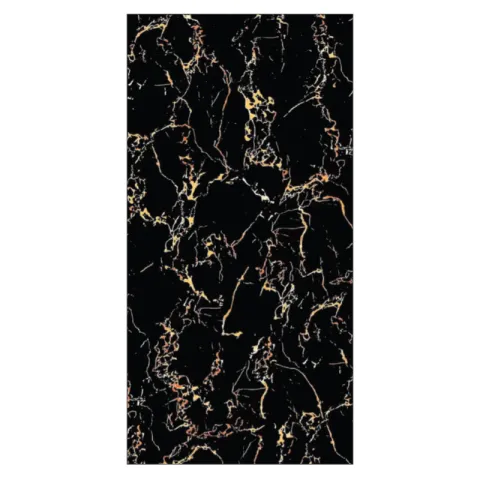 ITALGRES PREMIUM TILES D61233 BLACK PORCELAIN FLOOR, POLISHED GLAZED MARBLE