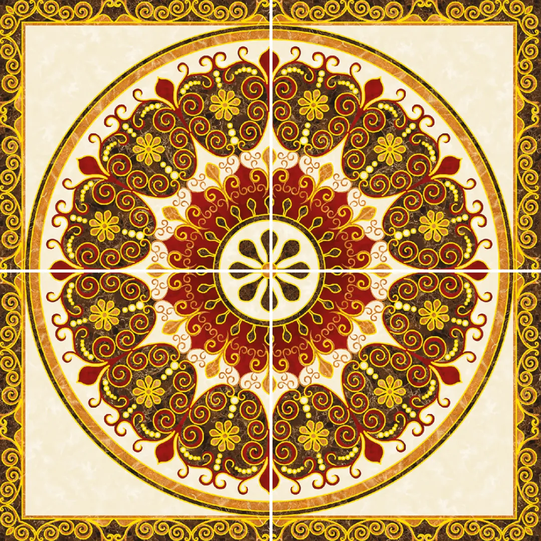 DOSSO TILES DA2237 BEIGE/GOLD/RED CERAMIC FLOOR, POLISHED ARTISTIC