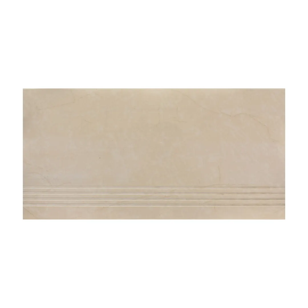 NUVOGRES STEP TILES 3060MBL IVORY PORCELAIN FLOOR, POLISHED MARBLE WITH RISER