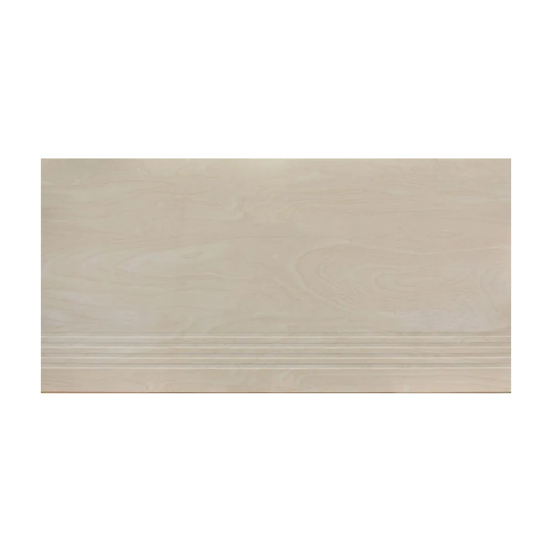 NUVOGRES STEP TILES 3060WOD IVORY PORCELAIN FLOOR, POLISHED WOOD WITH RISER