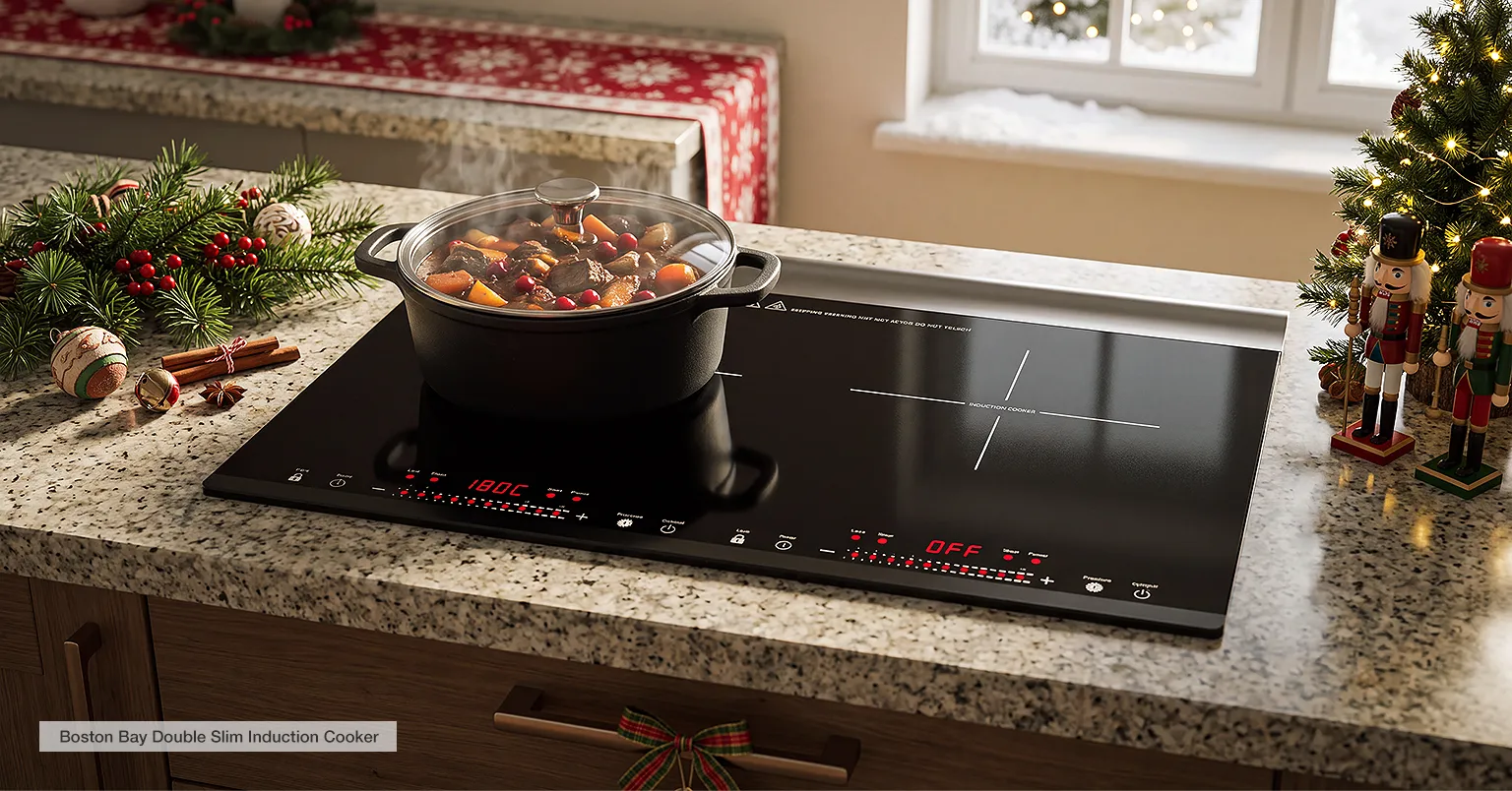 boston bay black double slim induction cooker